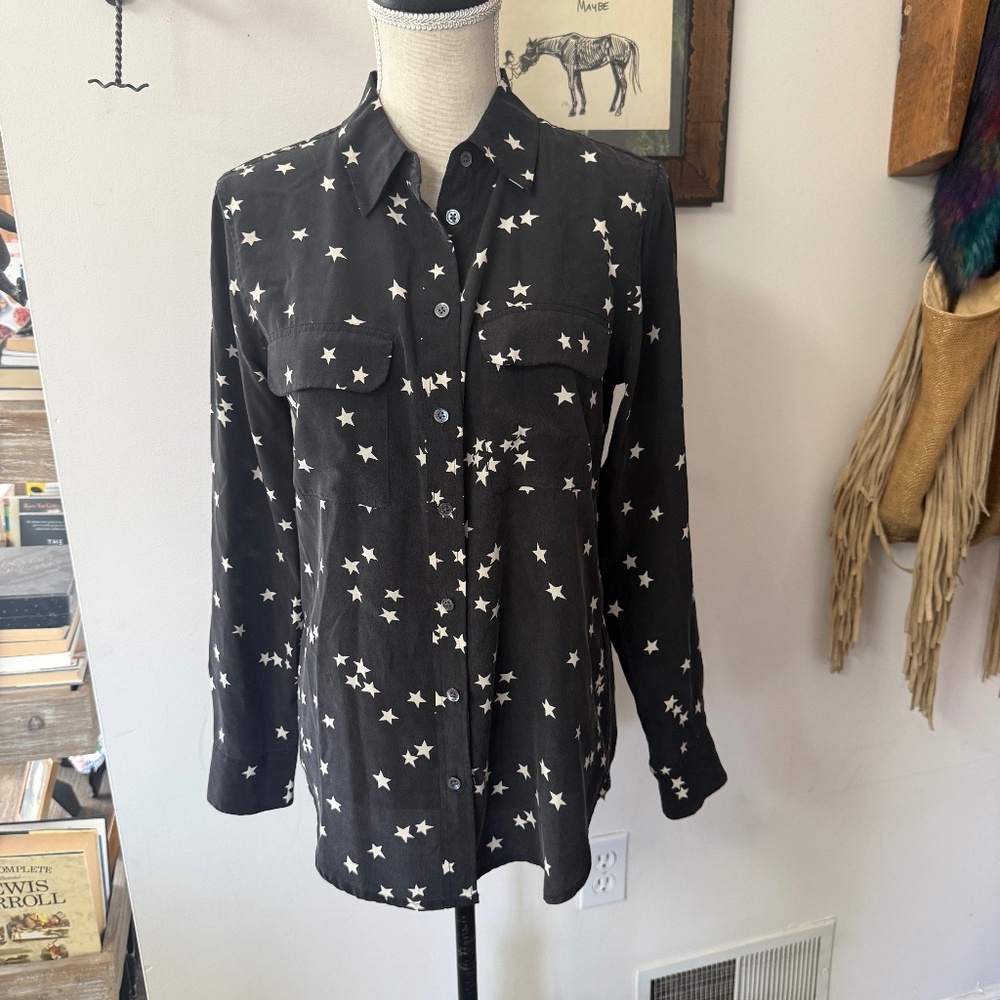 EQUIPMENT FEMME Charcoal Stars Top S